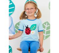 Toby Tiger Organic Ladybird Applique Short-Sleeved T-Shirt - 5-6y / 116cm