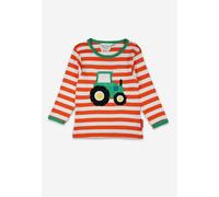 Toby Tiger Organic Orange Tractor Applique Long-Sleeved T-Shirt - 6-12m / 80cm