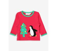 Toby Tiger Organic Penguins' Christmas Applique Long-Sleeved T-Shirt - 12-18m 86cm