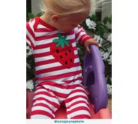 Toby Tiger Organic Picnic Strawberry Applique Sleepsuit - 6-12m / 80cm