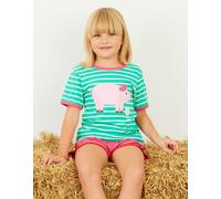 Toby Tiger Organic Pig Applique Short-Sleeved T-Shirt - 5-6y / 116cm
