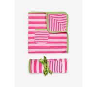 Toby Tiger Organic Pink and Green Stripe Blanket