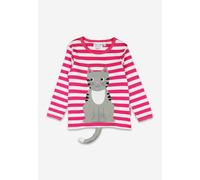 Toby Tiger Organic Pink Kitten Applique Long-Sleeved T-Shirt - 6-12m / 80cm