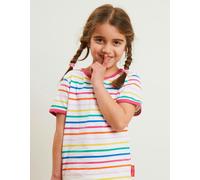 Toby Tiger Organic Pink Rainbow Stripe Print Short-Sleeved T-Shirt - 5-6y 116cm
