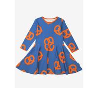 Toby Tiger Girl's Pretzel Print Skater Dress in Blue | Size: 2-3 Years Toby Tiger Blue 2-3 Years