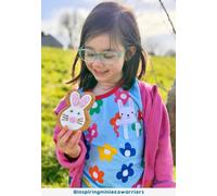 Toby Tiger Organic Rainbow Bloom Bunny Pocket Applique Short-Sleeved T-Shirt - 6-12m / 80cm