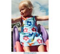 Toby Tiger Organic Rainbow Bloom Print Summer Dress - 2-3y / 98cm