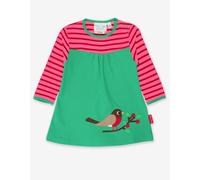 Toby Tiger Girl's Robin Applique Dress in Pink | Size: 4-5 Years Toby Tiger Pink 4-5 Years