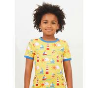 Toby Tiger Organic Seaside Print Short-Sleeved T-Shirt - 3-6m / 68cm