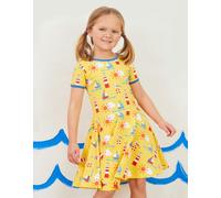 Toby Tiger Organic Seaside Print SS Skater Dress - 3-4y / 104cm