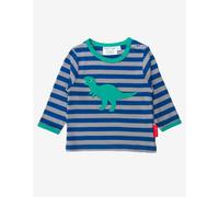 Toby Tiger T-Rex Applique Long-Sleeved T-shirt in Blue | Size: 4-5 Years Toby Tiger Blue 4-5 Years