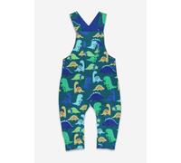 Toby Tiger Organic Tonal Dinosaur Print Dungarees - 3-6m / 68cm