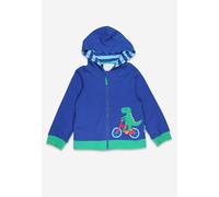Toby Tiger Toys Bicycle Dinosaur Applique Hoodie in Blue | Size: 4-5 Years Toby Tiger Blue 4-5 Years