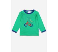 Toby Tiger Organic Toys Bicycle Dinosaur Applique Long-Sleeved T-Shirt - 3-4y / 104cm