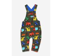 Toby Tiger Organic Transport Print Dungarees - 6-12m / 80cm