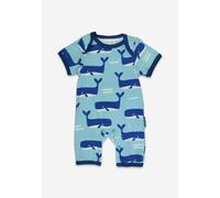 Toby Tiger Organic Whale Waves Print Romper - 0-3m / 56cm