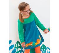 Toby Tiger Girl's Wild Cats Applique T-Shirt Dress in Green | Size: 18-24 m Toby Tiger Green 18-24 m