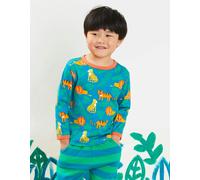 Toby Tiger Wild Cats Print Long-Sleeved T-Shirt in Green | Size: 12-18 m Toby Tiger Green 12-18 m