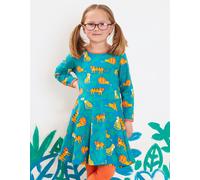 Toby Tiger Girl's Wild Cats Print Skater Dress in Green | Size: 18-24 m Toby Tiger Green 18-24 m