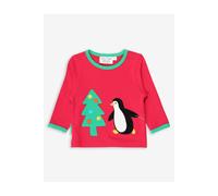 Toby Tiger Penguins' Christmas Applique Long-Sleeved T-Shirt in Red | Size: 3-6 m Toby Tiger Red 3-6 m