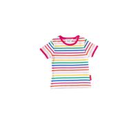 Toby Tiger Organic Pink Rainbow Stripe Print Short-Sleeved T-Shirt - 4-5y 110cm