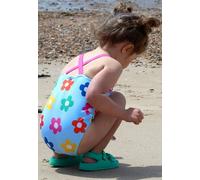 Toby Tiger Rainbow Bloom Print Kids' Swimsuit - 3-4y / 104cm
