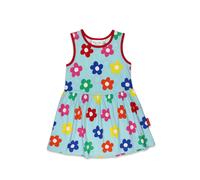 Toby Tiger Organic Rainbow Bloom Print Summer Dress - 2-3y / 98cm