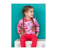 Toby Tiger Robin Print Long-Sleeved T-Shirt in Pink | Size: 3-4 Years Toby Tiger Pink 3-4 Years