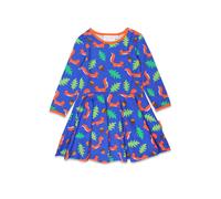 Toby Tiger Squirrel Print Long-Sleeved Skater Dress in Blue | Size: 4-5 Years Toby Tiger Blue 4-5 Years