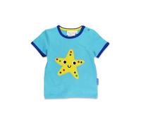 Toby Tiger Starfish Applique Short-Sleeved T-Shirt in Blue | Size: 6-12 m Toby Tiger Blue 6-12 m