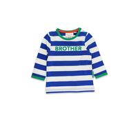 Toby Tiger Stripe Brother Applique Long-Sleeved T-Shirt in Blue | Size: 2-3 Years Toby Tiger Blue 2-3 Years
