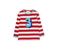 Toby Tiger Three Applique Long-Sleeved T-Shirt in Red | Size: 3-4 Years Toby Tiger Red 3-4 Years