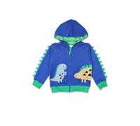 Toby Tiger Tonal Dinosaur Applique Hoodie in Blue | Size: 12-18 m Toby Tiger Blue 12-18 m