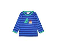 Toby Tiger Tonal Dinosaur Applique Long-Sleeved T-Shirt in Blue | Size: 12-18 m Toby Tiger Blue 12-18 m