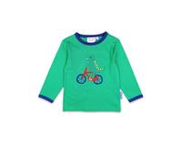Toby Tiger Toys Bicycle Dinosaur Applique Long-Sleeved T-Shirt in Green | Size: 2-3 Years Toby Tiger Green 2-3 Years