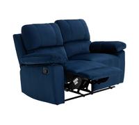 Toby Velvet 2 Seater Recliner Sofa in a Box- Navy