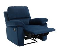 Toby Velvet Manual Recliner Chair - Navy
