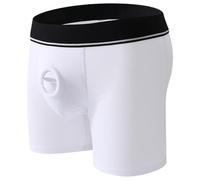 Tobysper Boxer Shorts Men's Sexy Open Front Underwear Briefs Hollow Underwear Open Boxer Shorts Cotton Hollow Hole Boxer with Silicone Lesbian Gay Men Cut Out Bikini Men's Undie, White, M