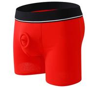 Tobysper Boxer Shorts Men's Sexy Open Front Underwear Briefs Hollow Underwear Open Boxer Shorts Cotton Hollow Hole Boxer with Silicone Lesbian Gay Men Cut Out Bikini Men's Undie, red, M