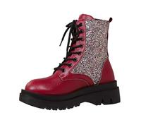 Tobysper Sequin Ankle Boots Women's Glitter Disco Flat Lace-Up Boots | Costume non-slip for carnival, party, disco, autumn, winter