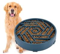 TOBYTO Slow Feeder Dog Bowls Large Medium Breed,Anti-Choking Slow Eating Dog Food Bowl,Non Slip Pet Slower Food Feeding Bowls Large Puzzle Slow Feeder Bloat Stop Maze Dog Dishes,Dark Blue