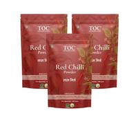 TOC Kashmiri & Natural Red Chilli Powder, Chemical Free, Pesticide Free, Non-GMO, Traditional Stone Ground, Native Variety, Premium Laal Mirch for Indian Cooking (3Kg, Red Chilli Powder)