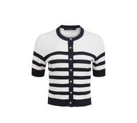 Toccin Oakley striped button-down short-sleeve cardigan - White XXS-XS-S-M