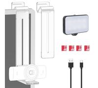 TOCCOOL Center Screen/Middle Screen Webcam Mount with Video Conference Light, Position Webcam Anywhere on Monitor, Laptop Screen, Compatible with Logitech MX Brio, C920x, C922, C930 Webcams