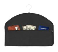 TOCCOOL Hanger Security Bag - Waterproof Oxford Cloth Anti-Theft Storage Bag for Travel, Cruise, and Gym, Hidden Storage for Passport/Jewelry/Cash (Black)