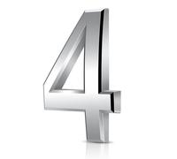 Toced 3D Mailbox Numbers, Silver, Waterproof, Self-Adhesive, Modern Style, ABS Plastic, Door, Mailbox, Gate, Building, Store, Apartment, Garage, Locker, Number Sticker