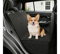 Toced Dog Car Seat Cover, Non Stick Fur Rear Back Seat Protector for Pet Travel Hammock with Armrest Opening, Car Boot Liner Universal & Non-slip and Velcro Openings for Seat Belt (Black)