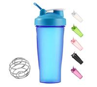 Toced Protein Shaker Bottle 600ml, Secure Leakproof Protein Shake Mixer Bottle, Steel Mixing Ball For Lump Free Smooth Shake, BPA Free, Dishwasher Safe for Gym & Sports Shaker Bottle (Blue)