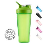 Toced Protein Shaker Bottle 600ml, Secure Leakproof Protein Shake Mixer Bottle, Steel Mixing Ball For Lump Free Smooth Shake, BPA Free, Dishwasher Safe for Gym & Sports Shaker Bottle (Green)