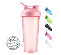 Toced Protein Shaker Bottle 600ml, Secure Leakproof Protein Shake Mixer Bottle, Steel Mixing Ball For Lump Free Smooth Shake, BPA Free, Dishwasher Safe for Gym & Sports Shaker Bottle (Pink)